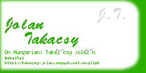 jolan takacsy business card